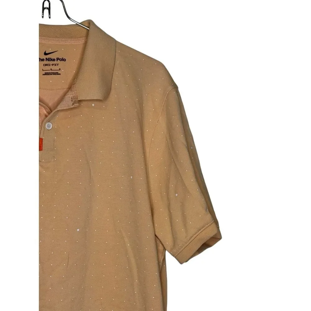 Nike Polo Men's Shirt Casual Dri-Fit Golf Short Sleeve Oversized Beige Sz. Large